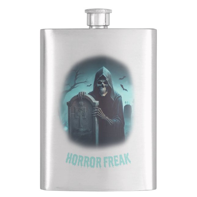 Horror Freak Reaper Hip Flask (Front)