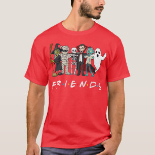 Horror Friends Skeleton Zombie Pumpkin Mummy Hallo T-Shirt