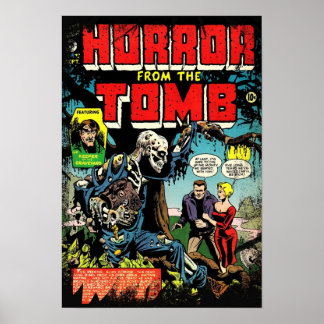 Horror from the tomb vintage comic book cover poster