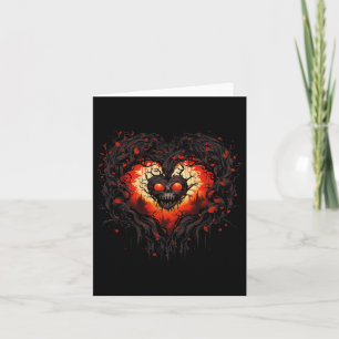 Horror Ghost Red Heart Skull Creepy Halloween For Card
