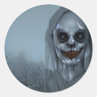 Horror Ghost  skull scary Classic Round Sticker