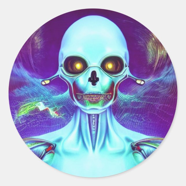 Horror Ghost  skulls scary Classic Round Sticker (Front)