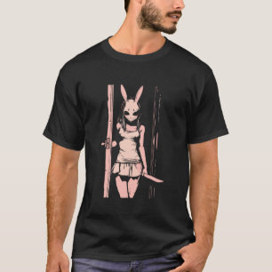 Horror Girl Bunny Mask Slasher Anime Alt Creepy Pa T-Shirt