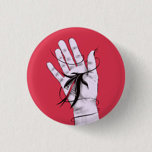 Horror Gothic Hand Biting Flower Monster Macab Art 3 Cm Round Badge