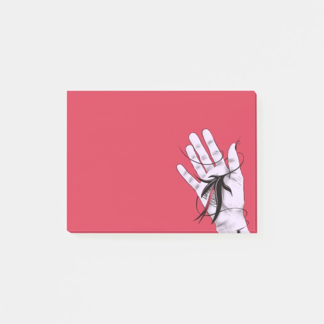 Horror Gothic Hand Biting Flower Monster Macab Art Post-it Notes (Front)