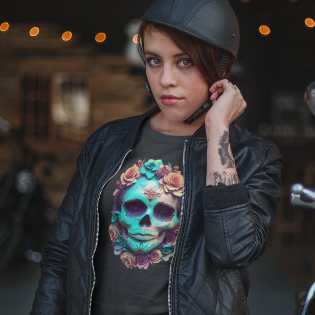 Horror Gothic Mexican Day Of Dead Candy Skull T-Shirt (Creator Uploaded)