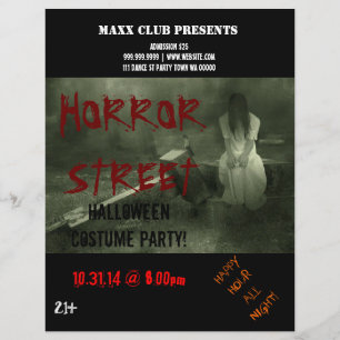 Horror Halloween Party Event Announcement Flyer