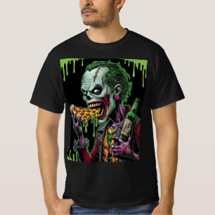 Horror Halloween Zombie: Joker's Pizza Horror T-Shirt