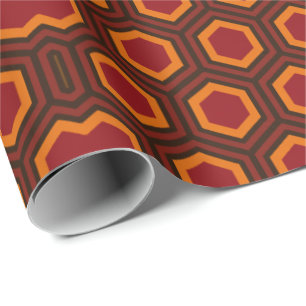 horror hotel carpet, geometric pattern 70s cute wrapping paper