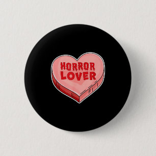Horror Lover Candy Heart Valentines Day Halloween 6 Cm Round Badge