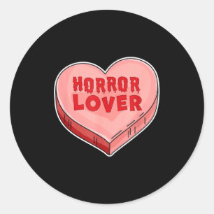 Horror Lover Candy Heart Valentines Day Halloween Classic Round Sticker