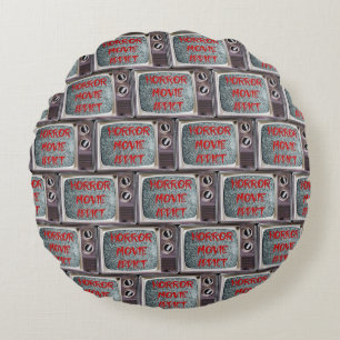Horror Movie Addict Round Cushion