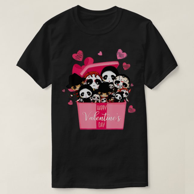 Horror Movie Character Chibi With Heart Love Valen T-Shirt (Design Front)