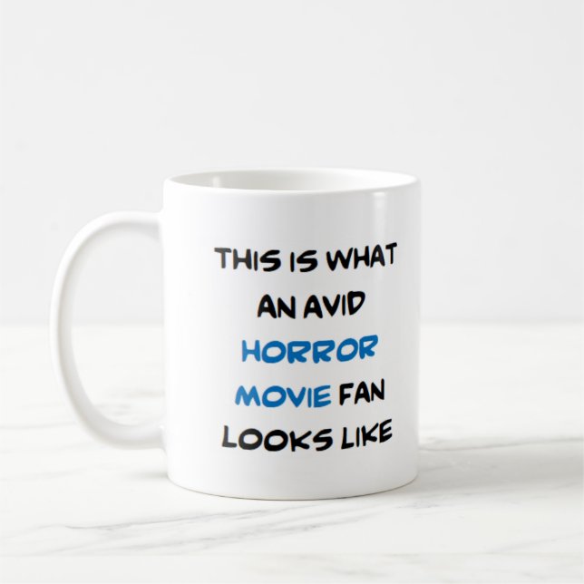 horror movie fan, avid coffee mug (Left)