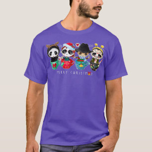 Horror Movie Merry Christmas Chibi Characters Cute T-Shirt
