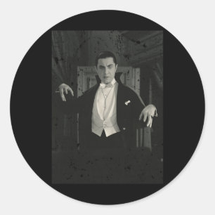 Horror Movie Monster Halloween Count Dracula Vampi Classic Round Sticker