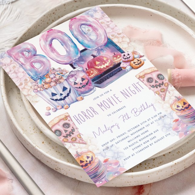 Horror Movie Night Halloween Sleepover  Invitation (Creator Uploaded)