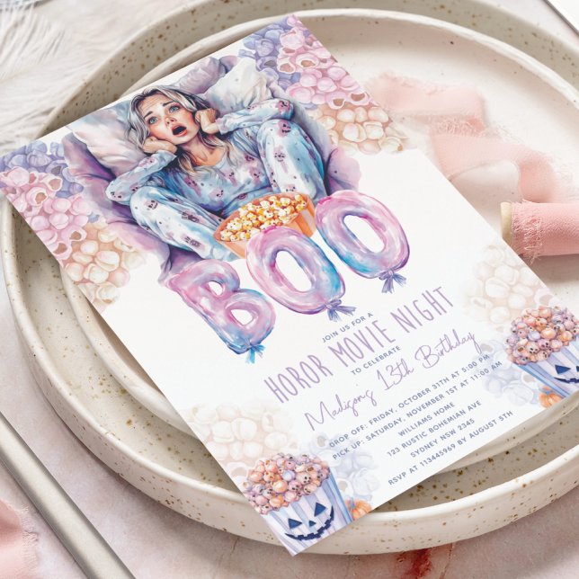 Horror Movie Night Sleepover Halloween Birthday Invitation (Creator Uploaded)