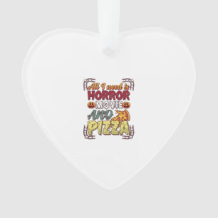 Horror Movie Pizza Halloween Pumpkin Skull Slice_1 Ornament