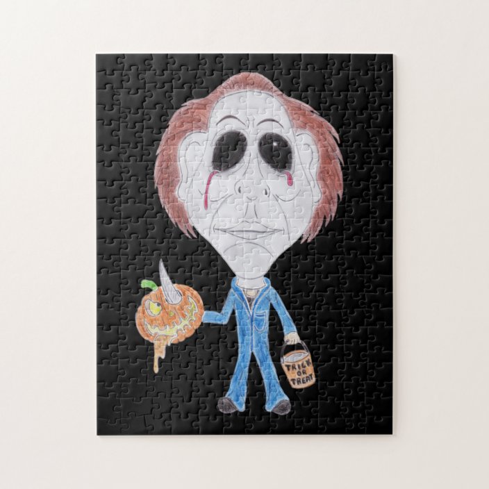 Horror Movie Serial Killer Funny Caricature Puzzle