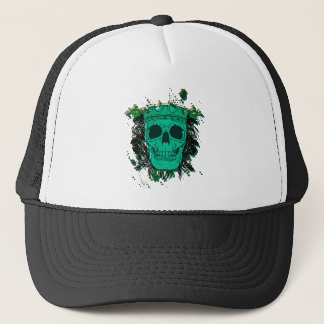 Horror movie skull trucker hat (Front)