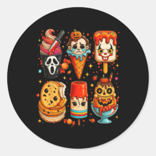 Horror Movie Summer Popsicle Halloween Ice Cream S Classic Round Sticker