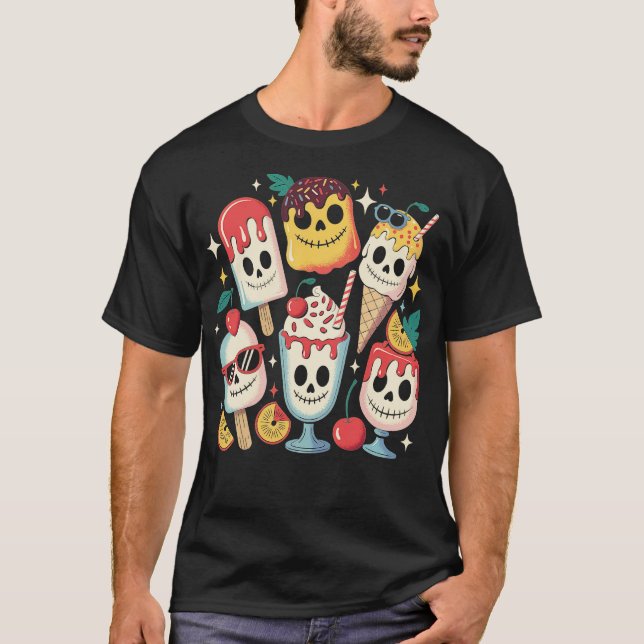 Horror Movie Summer Popsicle Halloween Ice Cream S T-Shirt (Front)