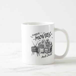 Horror Movies And Chill Halloween Themed Graphic F Coffee Mug