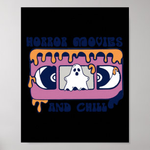 Horror Movies And Chill Retro Video Tape Halloween Poster