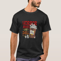 Horror Movies And Chill skull popcorn funny Hallow
