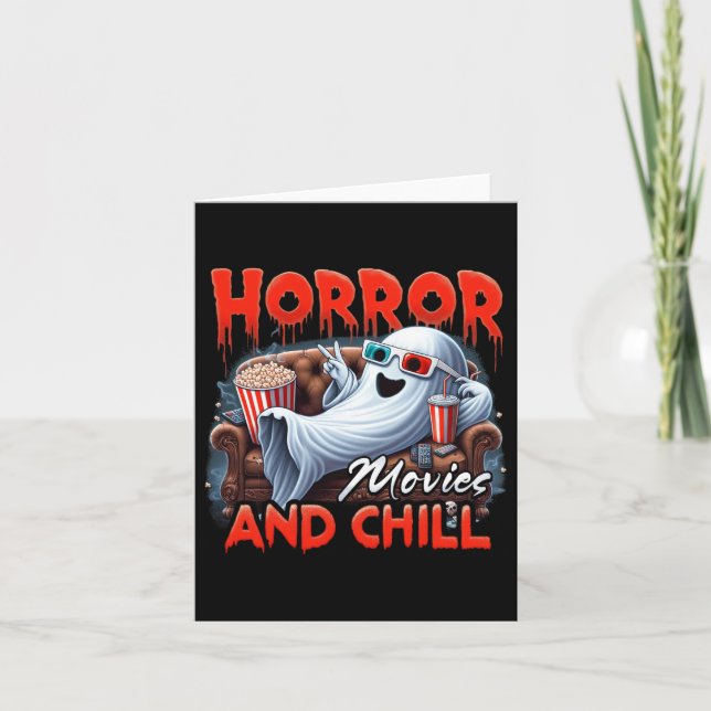 Horror Movies And Chill Spooky Ghost Movie Lovers  Card (Front)