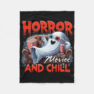 Horror Movies And Chill Spooky Ghost Movie Lovers Fleece Blanket