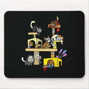 Horror Movies Cat Gifts For Cat Lovers Halloween C Mouse Pad