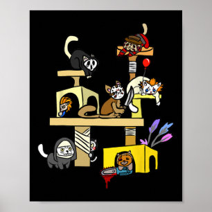 Horror Movies Cat Gifts For Cat Lovers Halloween C Poster