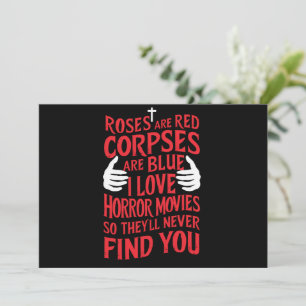 Horror Movies Lovers Halloween Scary Film  Invitation