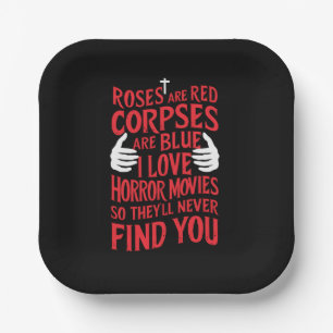 Horror Movies Lovers Halloween Scary Film Paper Plate