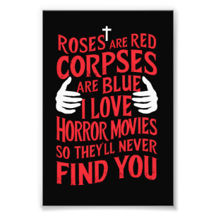 Horror Movies Lovers Halloween Scary Film  Photo Print
