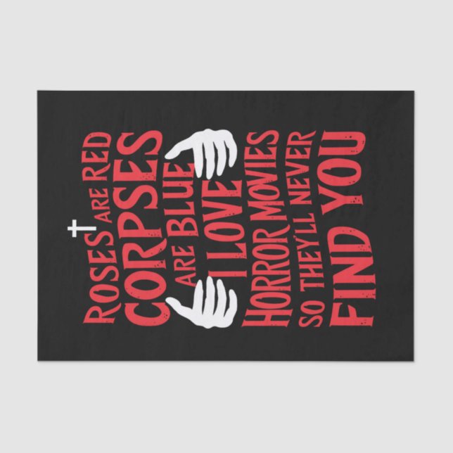 Horror Movies Lovers Halloween Scary Film  Tissue Paper (Front)