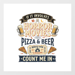 Horror Movies Pizza Beer Funny Halloween_1
