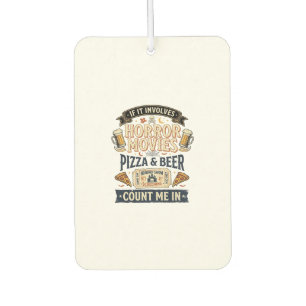 Horror Movies Pizza Beer Funny Halloween_1 Car Air Freshener
