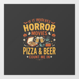 Horror Movies Pizza Beer Halloween Design_1