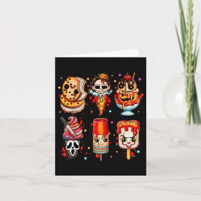 Horror Movies Summer Popsicle Halloween Ice Cream  Card (Front)