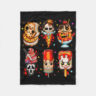 Horror Movies Summer Popsicle Halloween Ice Cream Fleece Blanket
