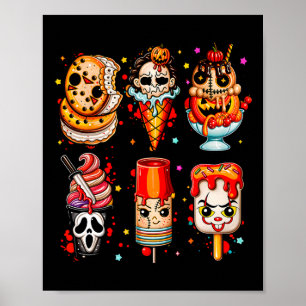 Horror Movies Summer Popsicle Halloween Ice Cream  Poster