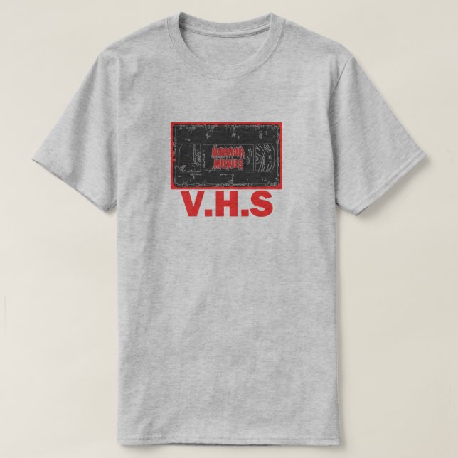 Horror Movies -V.H.S Red T-Shirt (Design Front)