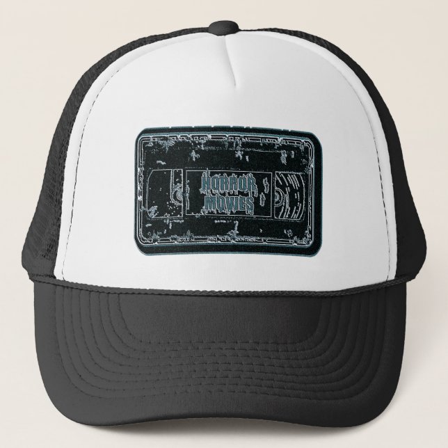 Horror Movies - Video Cassette Blue Gray Trucker Hat (Front)