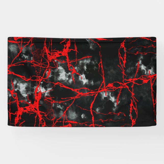 Horror Night Goth - Black and White,Red Banner (Horizontal)