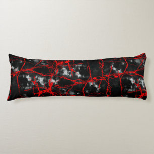 Horror Night Goth - Black and White,Red Body Cushion