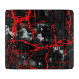 Horror Night Goth - Black and White,Red Cutting Board