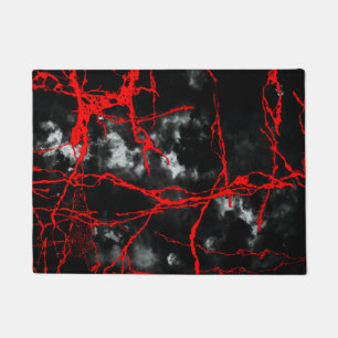 Horror Night Goth - Black and White,Red Doormat